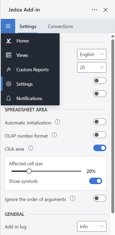 Features in Add-in for Excel 365