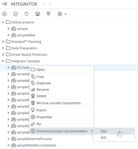 Menu screenshot