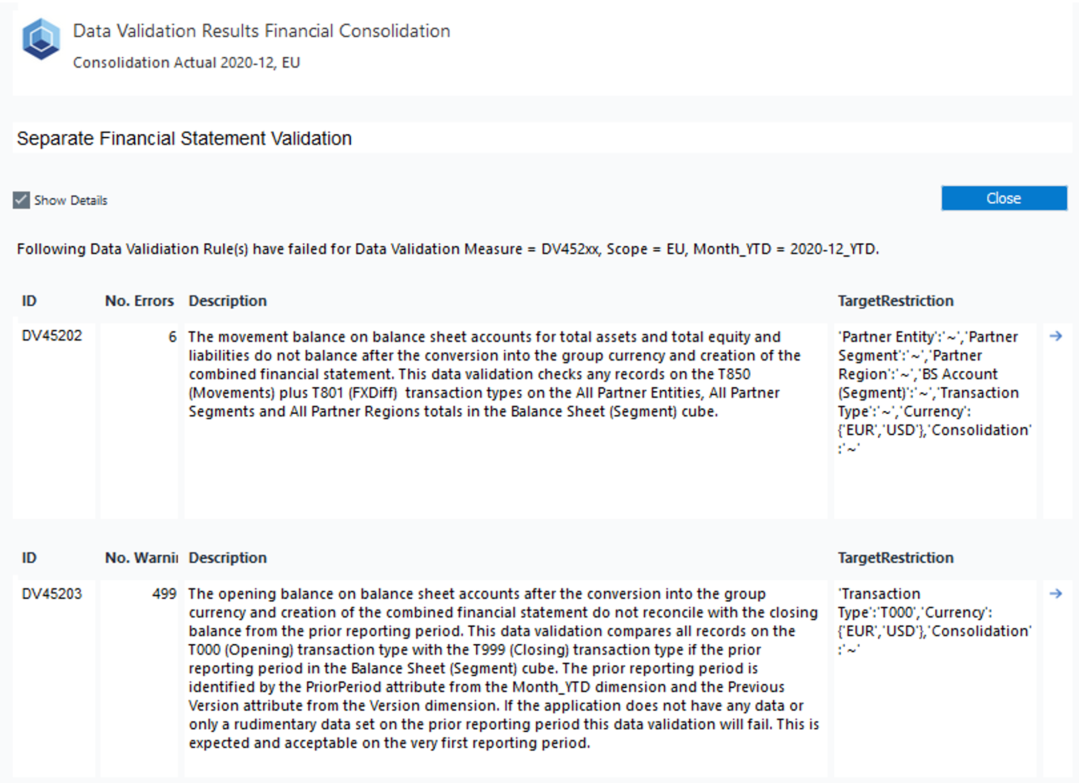 Data Validations Business Logic