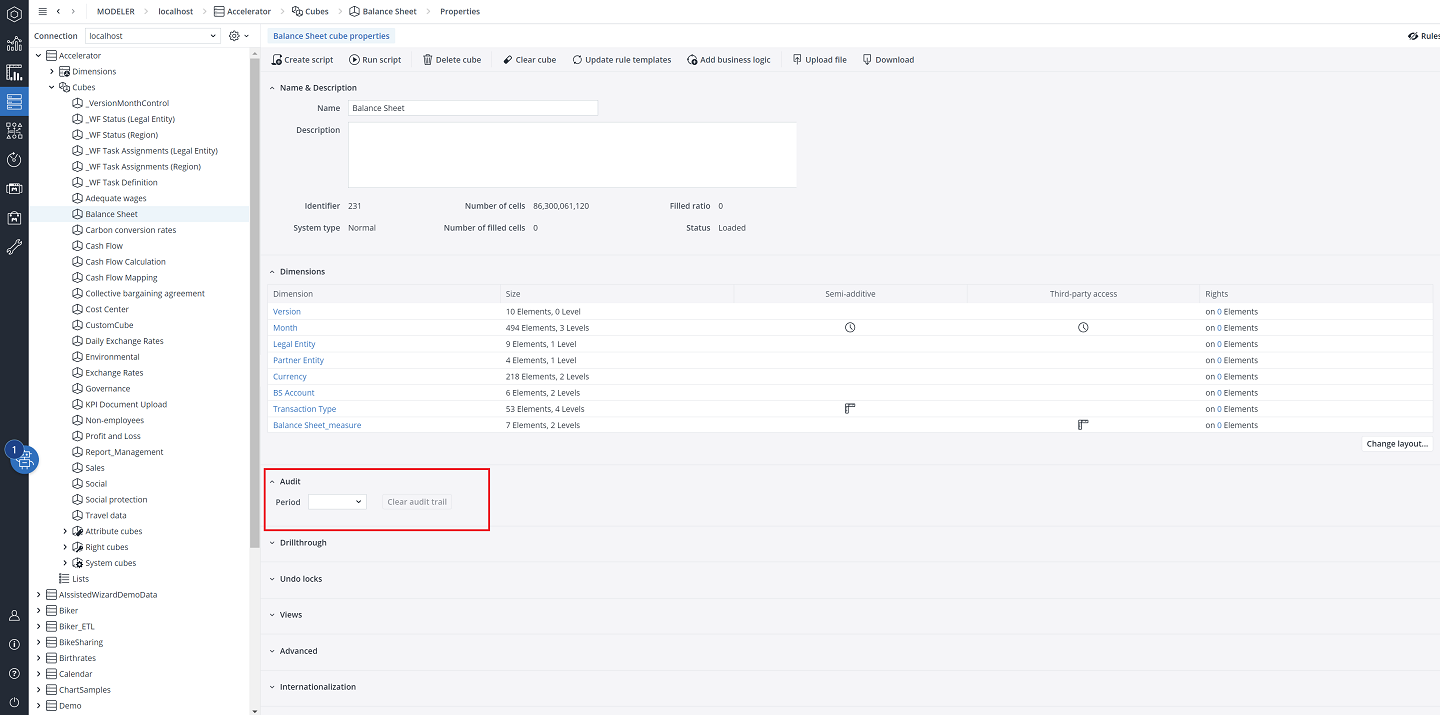 Activating Audit in Jedox