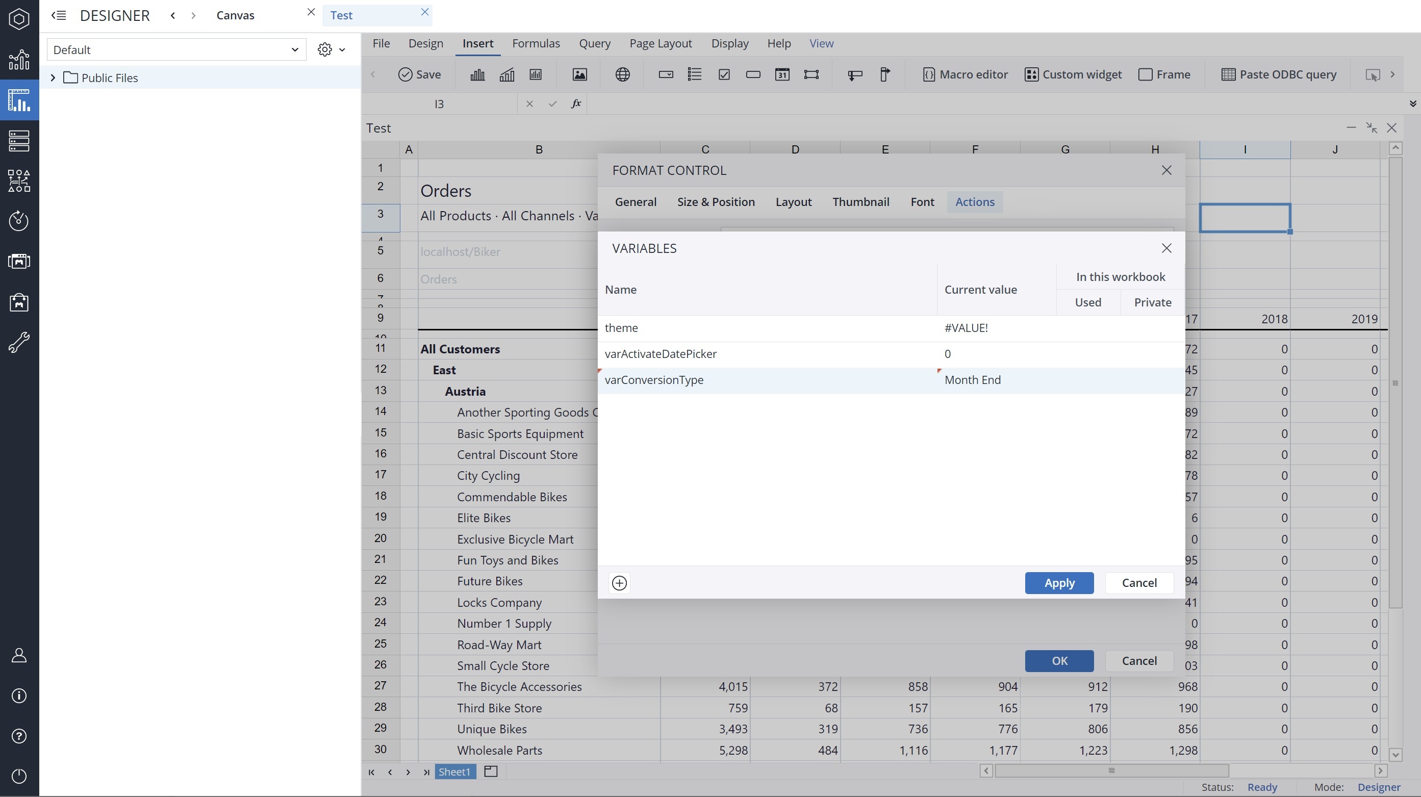 Jedox Web Actions: Set Value