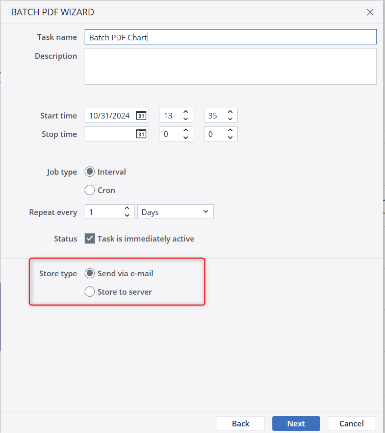 Batch Export Storage Types